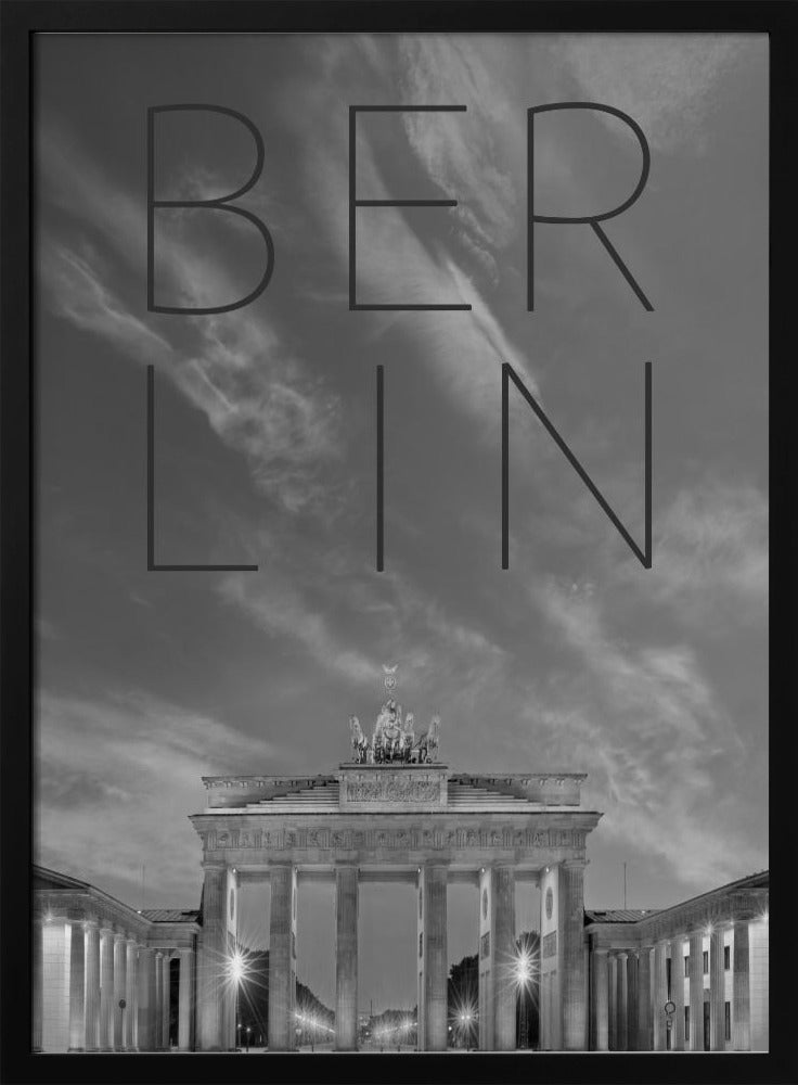 BERLIN Brandenburg Gate | Text & Skyline Poster